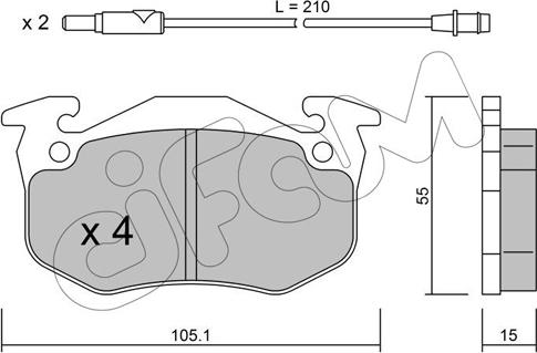 Cifam 822-036-2 - Bremžu uzliku kompl., Disku bremzes www.autospares.lv