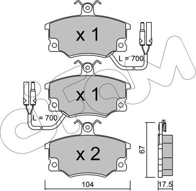 Cifam 822-030-2 - Bremžu uzliku kompl., Disku bremzes www.autospares.lv