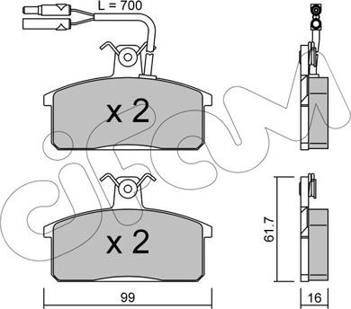 Cifam 822-026-1 - Bremžu uzliku kompl., Disku bremzes www.autospares.lv