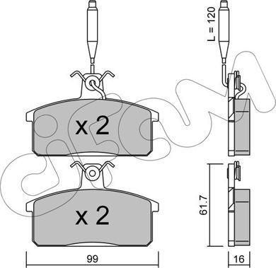 Cifam 822-026-3 - Bremžu uzliku kompl., Disku bremzes www.autospares.lv