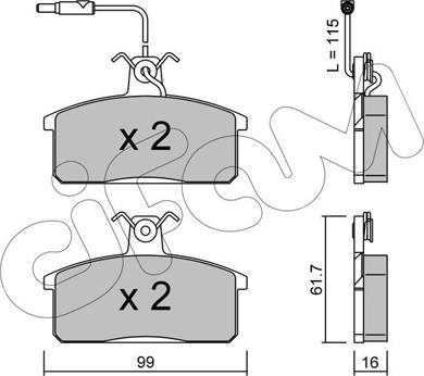 Cifam 822-026-2 - Bremžu uzliku kompl., Disku bremzes www.autospares.lv