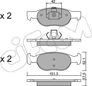 Cifam 822-079-1 - Brake Pad Set, disc brake www.autospares.lv