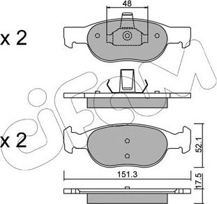 Cifam 822-079-2 - Bremžu uzliku kompl., Disku bremzes autospares.lv