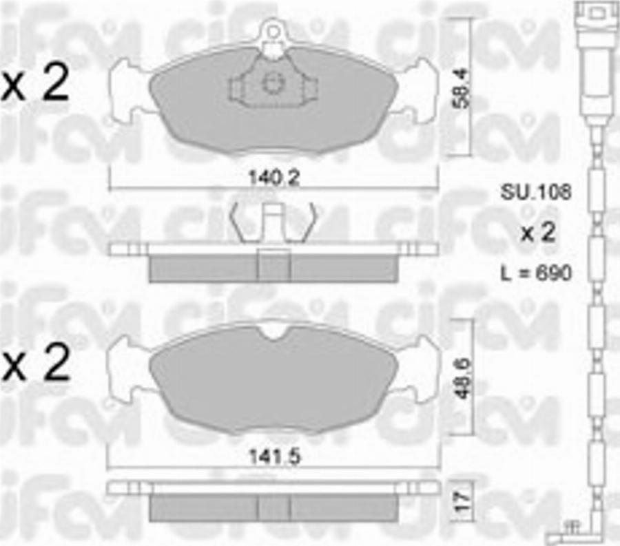 Cifam 822-077-0K - Bremžu uzliku kompl., Disku bremzes www.autospares.lv