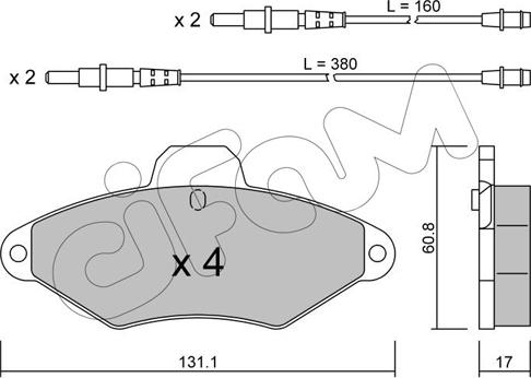 Cifam 822-144-0 - Bremžu uzliku kompl., Disku bremzes www.autospares.lv