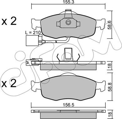 Cifam 822-146-1 - Bremžu uzliku kompl., Disku bremzes www.autospares.lv