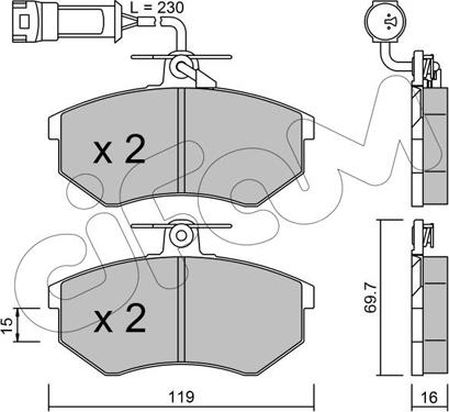 Cifam 822-148-3 - Bremžu uzliku kompl., Disku bremzes autospares.lv