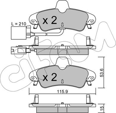 Cifam 822-143-2 - Bremžu uzliku kompl., Disku bremzes www.autospares.lv