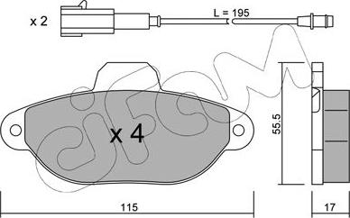 Cifam 822-159-3 - Brake Pad Set, disc brake www.autospares.lv