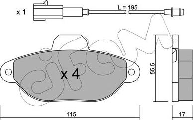 Cifam 822-159-2 - Тормозные колодки, дисковые, комплект www.autospares.lv