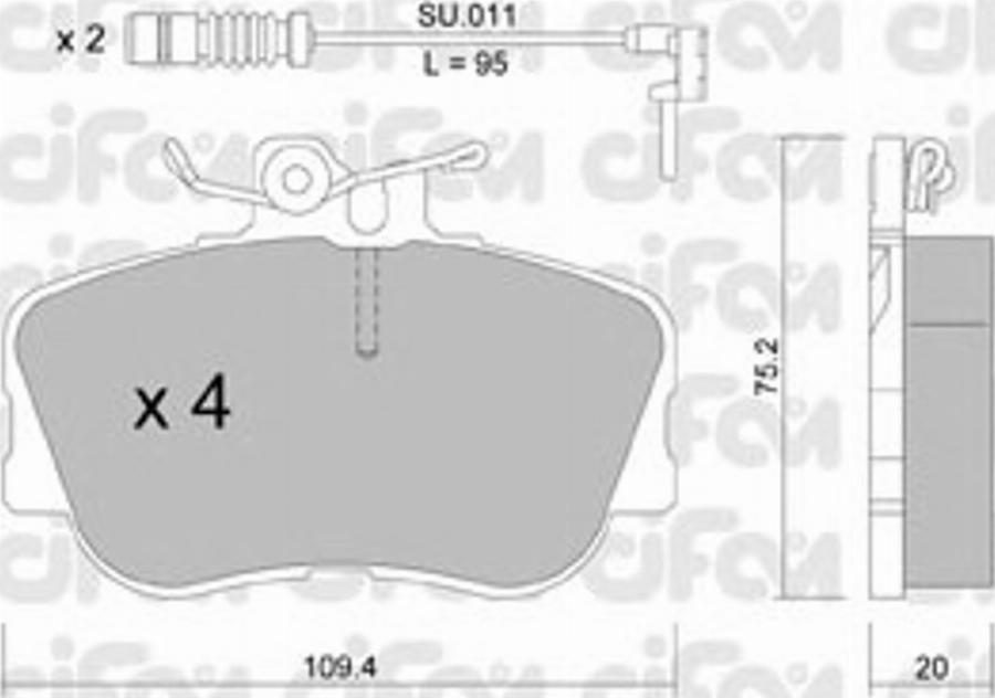 Cifam 822-158-0K - Bremžu uzliku kompl., Disku bremzes www.autospares.lv