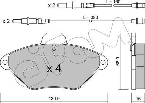 Cifam 822-157-0 - Bremžu uzliku kompl., Disku bremzes www.autospares.lv