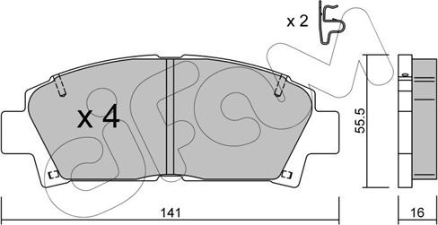 Cifam 822-166-0 - Тормозные колодки, дисковые, комплект www.autospares.lv