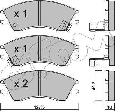 Cifam 822-160-0 - Bremžu uzliku kompl., Disku bremzes www.autospares.lv