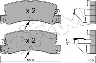 Cifam 822-161-2 - Brake Pad Set, disc brake www.autospares.lv