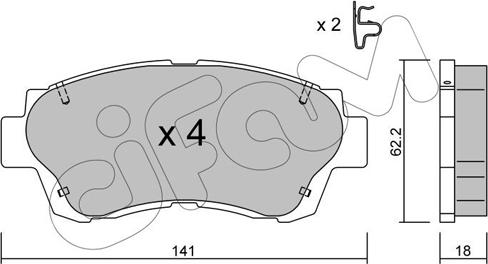 Cifam 822-167-0 - Bremžu uzliku kompl., Disku bremzes www.autospares.lv