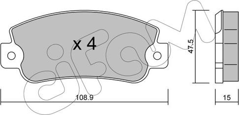 Cifam 822-104-0 - Тормозные колодки, дисковые, комплект www.autospares.lv