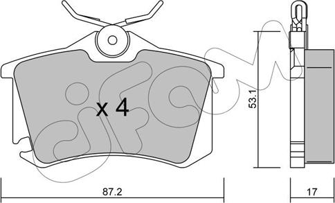 Cifam 822-100-5 - Тормозные колодки, дисковые, комплект www.autospares.lv