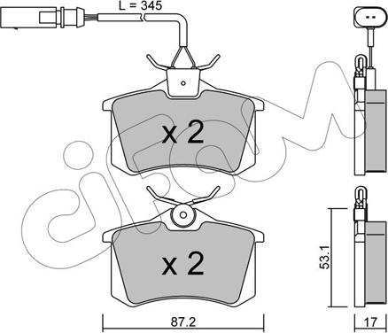 Cifam 822-100-6 - Bremžu uzliku kompl., Disku bremzes www.autospares.lv