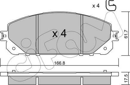 Cifam 822-1000-0 - Тормозные колодки, дисковые, комплект www.autospares.lv