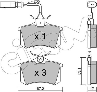 Cifam 822-100-3 - Bremžu uzliku kompl., Disku bremzes www.autospares.lv