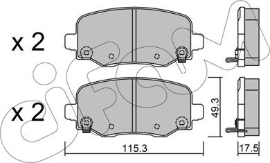 Cifam 822-1002-0 - Bremžu uzliku kompl., Disku bremzes www.autospares.lv