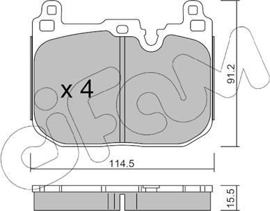 Cifam 822-1015-4 - Bremžu uzliku kompl., Disku bremzes www.autospares.lv