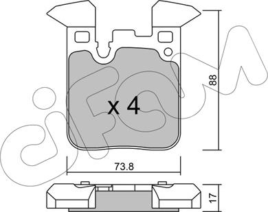 Cifam 822-1016-0 - Bremžu uzliku kompl., Disku bremzes www.autospares.lv