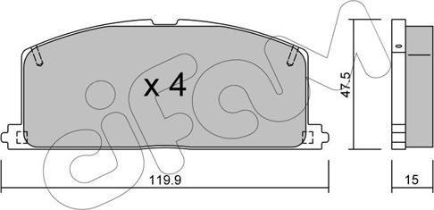 Cifam 822-108-0 - Тормозные колодки, дисковые, комплект www.autospares.lv