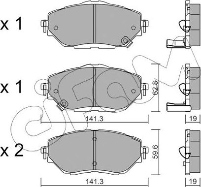 Cifam 822-1088-0 - Bremžu uzliku kompl., Disku bremzes www.autospares.lv