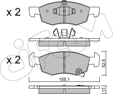 Cifam 822-1034-0 - Bremžu uzliku kompl., Disku bremzes www.autospares.lv