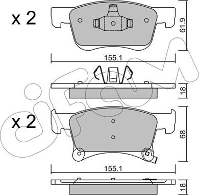 Cifam 822-1035-0 - Bremžu uzliku kompl., Disku bremzes www.autospares.lv