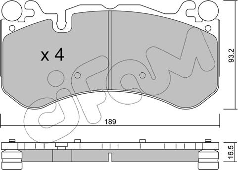 Cifam 822-1198-0 - Bremžu uzliku kompl., Disku bremzes www.autospares.lv