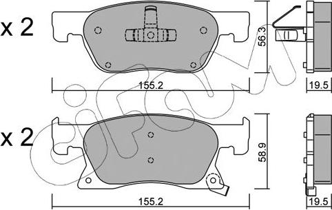 Cifam 822-1114-0 - Bremžu uzliku kompl., Disku bremzes www.autospares.lv