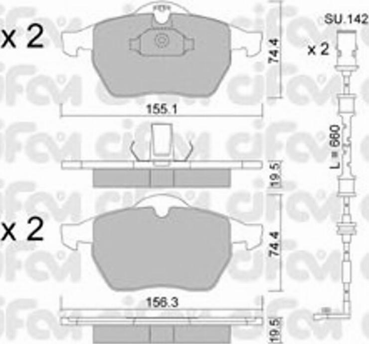 Cifam 822-118-3K - Bremžu uzliku kompl., Disku bremzes www.autospares.lv