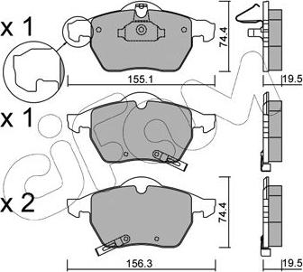 Cifam 822-118-2 - Bremžu uzliku kompl., Disku bremzes www.autospares.lv