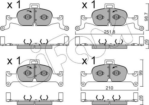 Cifam 822-1126-0 - Bremžu uzliku kompl., Disku bremzes www.autospares.lv