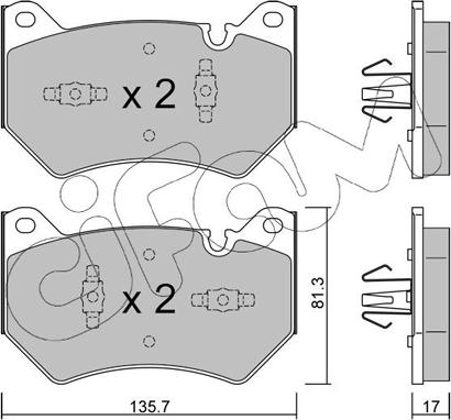 Cifam 822-1170-1 - Bremžu uzliku kompl., Disku bremzes www.autospares.lv