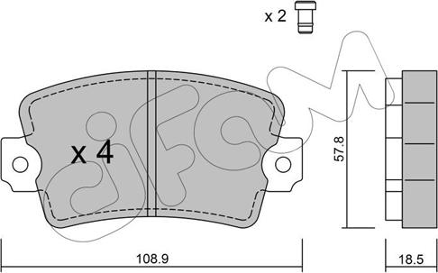 Cifam 822-186-0 - Тормозные колодки, дисковые, комплект www.autospares.lv