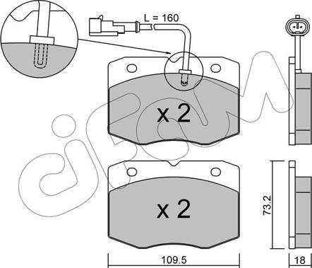 Cifam 822-139-1 - Bremžu uzliku kompl., Disku bremzes autospares.lv