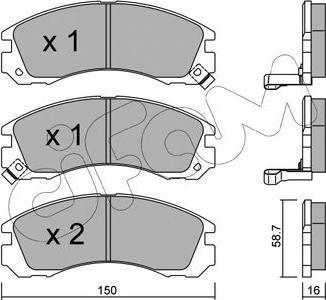 Cifam 822-134-0 - Тормозные колодки, дисковые, комплект www.autospares.lv