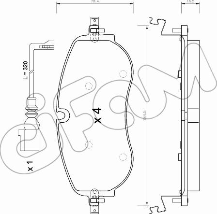 Cifam 822-1320-0 - Bremžu uzliku kompl., Disku bremzes www.autospares.lv