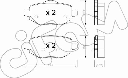 Cifam 822-1323-0 - Brake Pad Set, disc brake www.autospares.lv