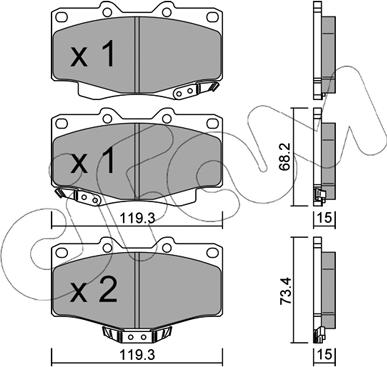 Cifam 822-129-0 - Bremžu uzliku kompl., Disku bremzes autospares.lv