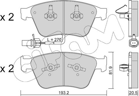 Cifam 822-1253-0 - Bremžu uzliku kompl., Disku bremzes www.autospares.lv