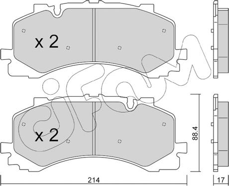 Cifam 822-1252-0 - Bremžu uzliku kompl., Disku bremzes www.autospares.lv