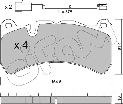 Cifam 822-1201-1 - Bremžu uzliku kompl., Disku bremzes www.autospares.lv