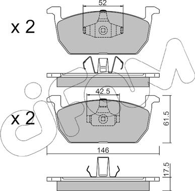 Cifam 822-1214-0 - Bremžu uzliku kompl., Disku bremzes www.autospares.lv