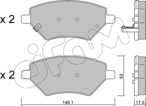 Cifam 822-1286-0 - Тормозные колодки, дисковые, комплект www.autospares.lv