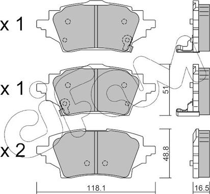 Cifam 822-1228-0 - Bremžu uzliku kompl., Disku bremzes www.autospares.lv